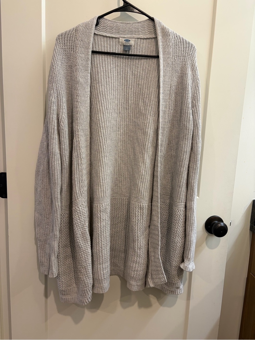 Old Navy Light Gray Open-Front Knit Cardigan